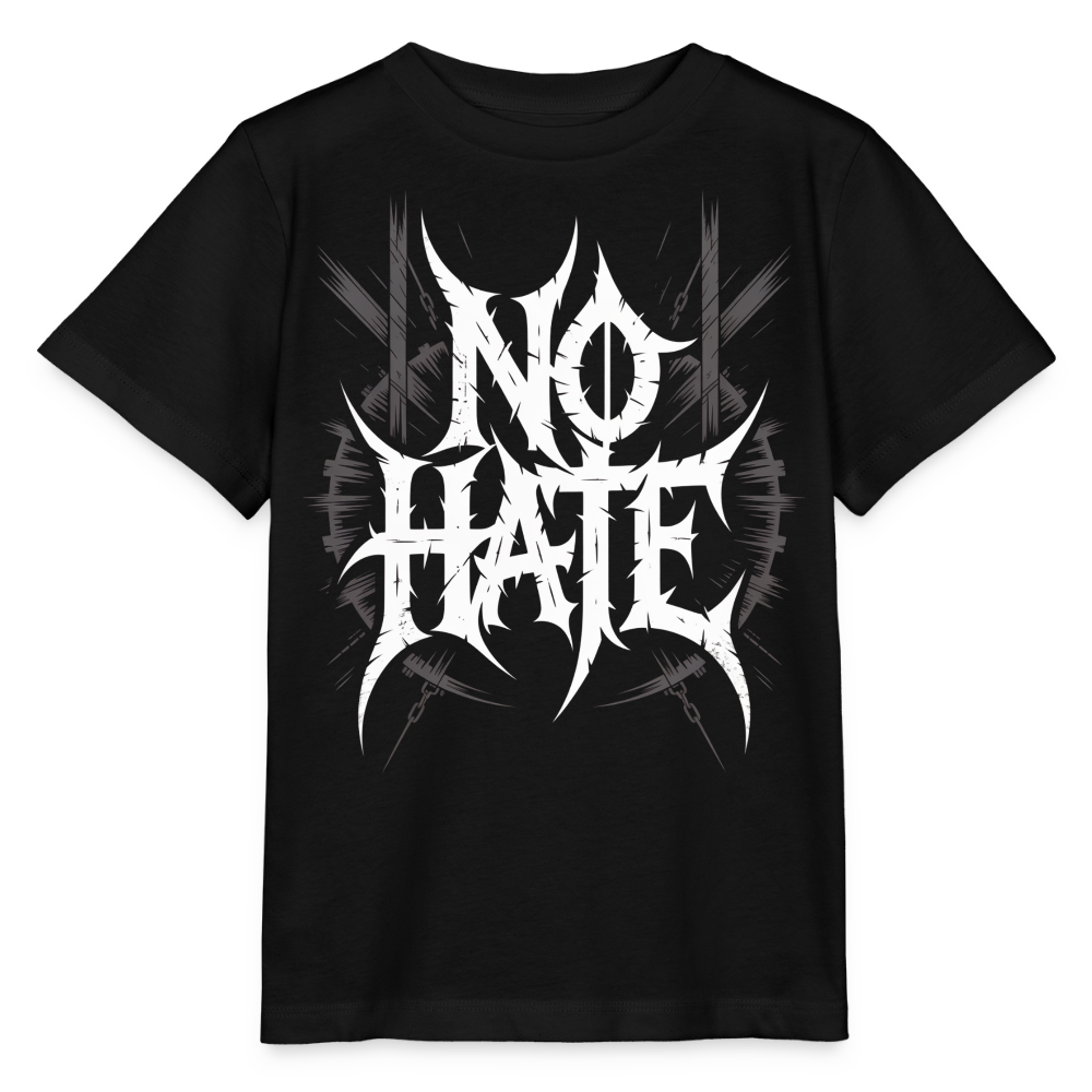 NO HATE Kids Bio T-Shirt - Schwarz