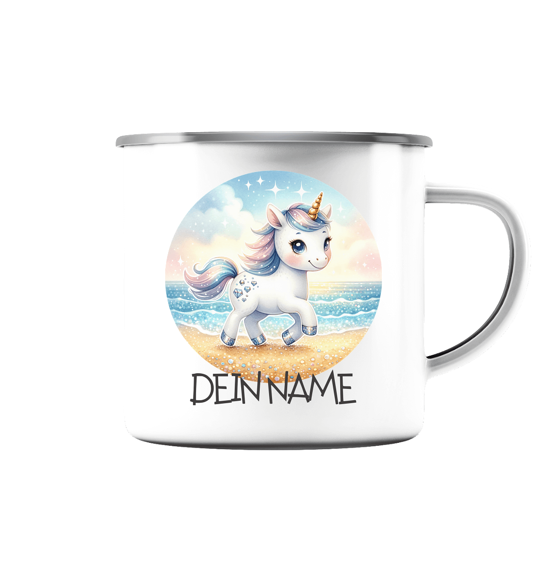 bruchfeste Emaille Tasse "Einhorn" - Babyccinotasse - 300ml - Geburtstag I Baby I Kleinkind I €16.95 I personalisierte Geschenke mit Herz I Meldivina Design I Einzigartiges für dich und deine Liebsten