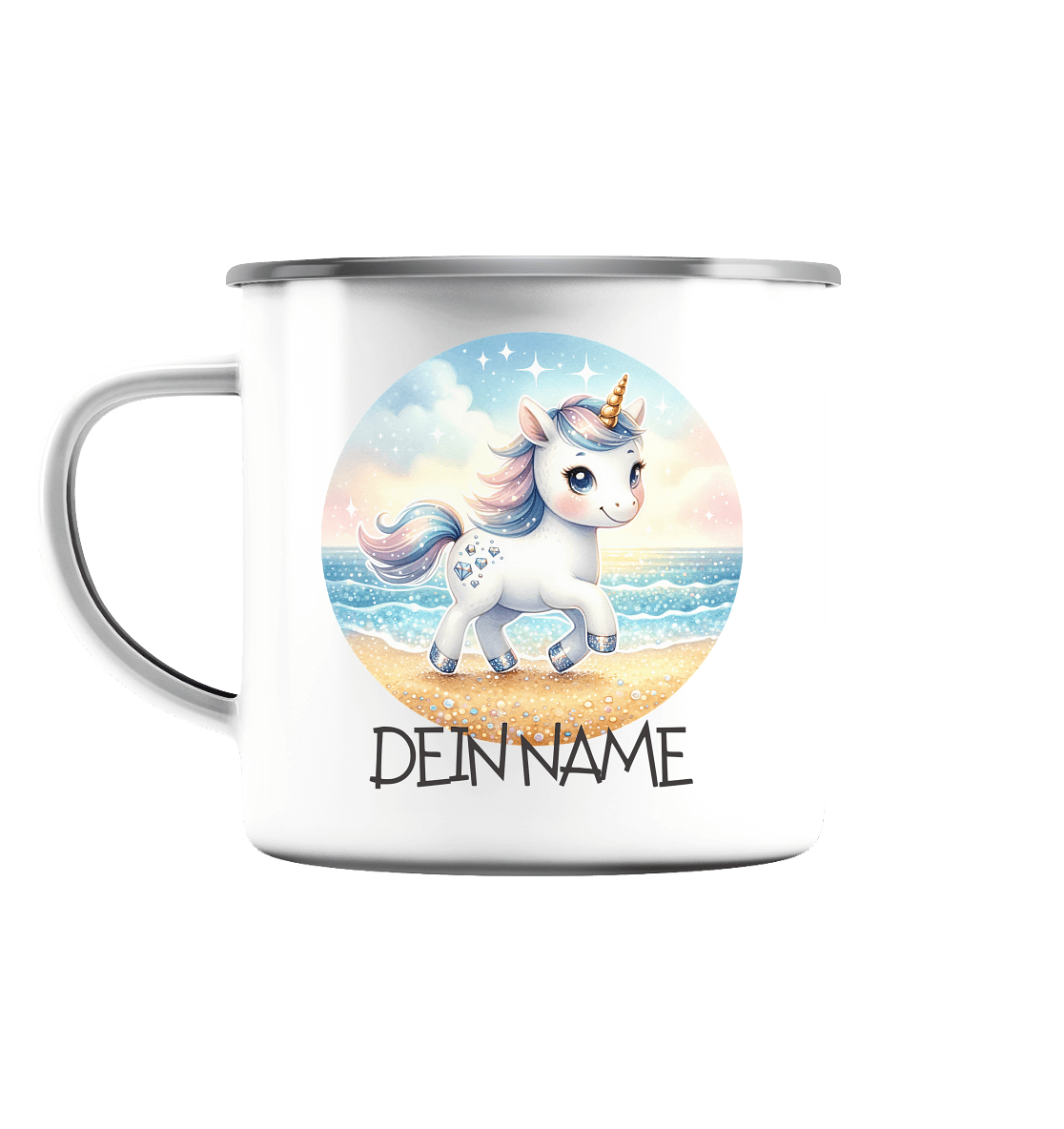 bruchfeste Emaille Tasse "Einhorn" - Babyccinotasse - 300ml - Geburtstag I Baby I Kleinkind I €16.95 I personalisierte Geschenke mit Herz I Meldivina Design I Einzigartiges für dich und deine Liebsten