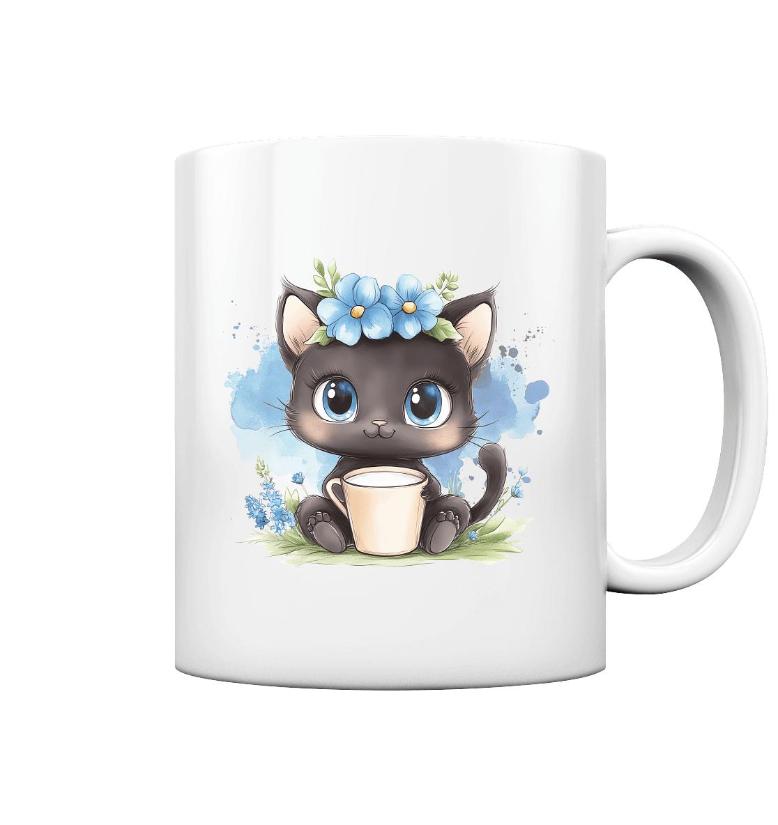 Babyccino Kakao Milch Tee Tasse "schwarze Katze" für Kleinkinder und Kinder aus Emaille oder Keramik - Geburtstag I Kindergarten I Schule - Keramik Tasse (330ml) €16.95 Sippy Cups Trinkgefäße Meldivina Design Babyccino Tasse,bruchsichere Babyccino Tasse,G