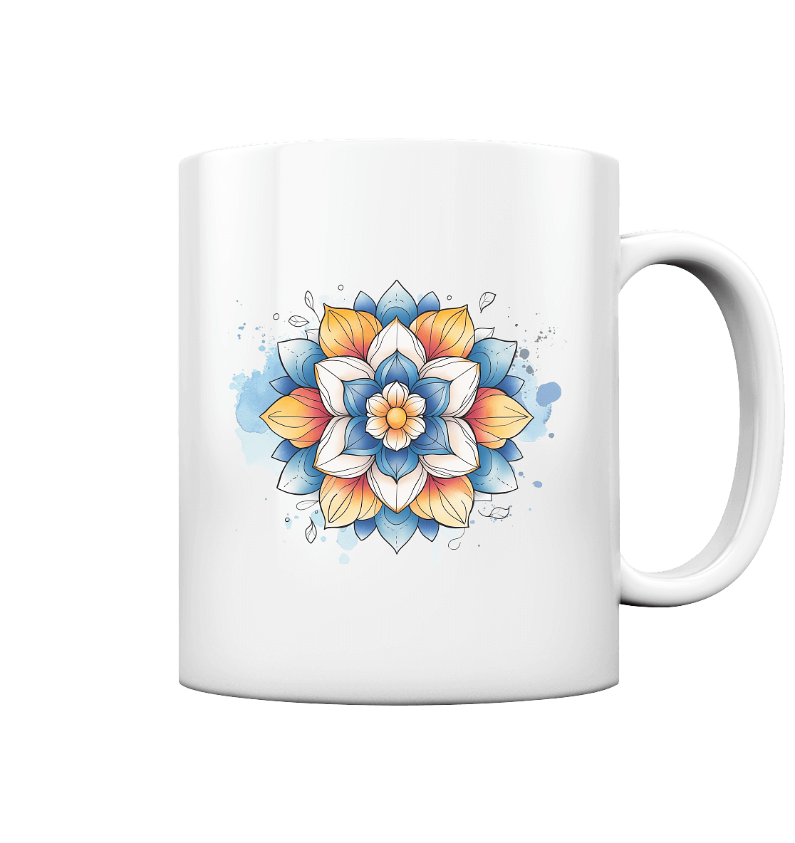Cappuccino Kaffee Tee Tasse "Mandala" für für Mama Papa Oma Opa - passend zur Kindertasse - aus Keramik (330ml) €16.95 Mugs Trinkgefäße Meldivina Design Aquarell Blumen Tasse,Aquarell Mandala Tasse,Baby Shower Geschenk,Cappuccino Tasse für Mama,Cappuccino