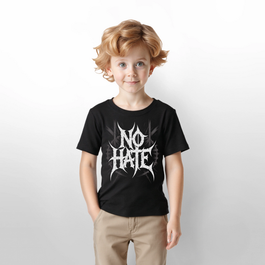 NO HATE Kids Bio T-Shirt - Schwarz