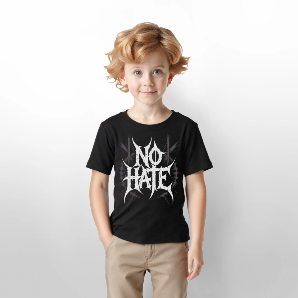 NO HATE Kids Bio T-Shirt - Schwarz