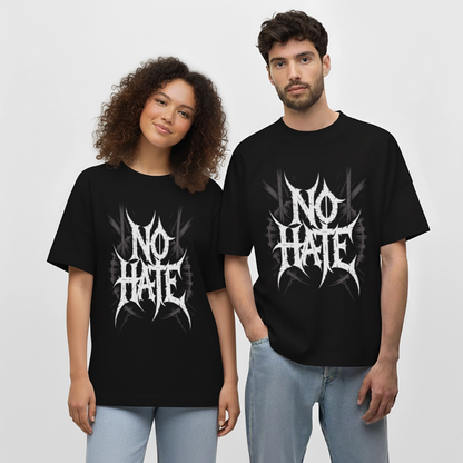 NO HATE Oversized Unisex Bio T-Shirt - Schwarz