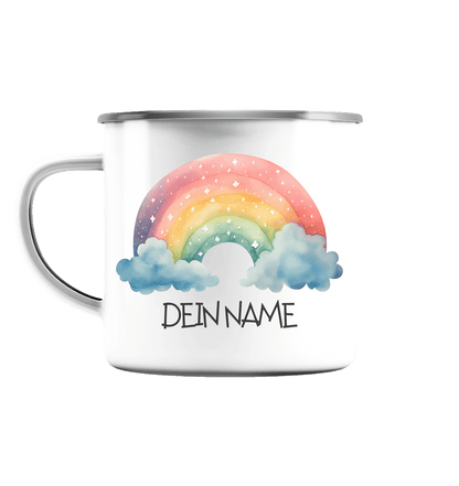 bruchfeste Emaille Tasse "Regenbogen" - Babyccinotasse - 300ml - Geburtstag I Baby I Kleinkind I €16.95 I personalisierte Geschenke mit Herz I Meldivina Design I Einzigartiges für dich und deine Liebsten