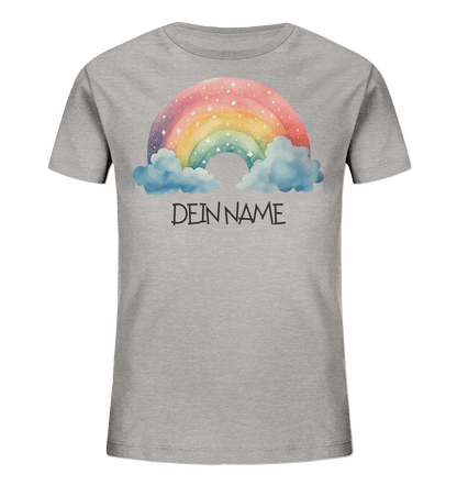 Kids T-Shirt "Regenbogen" aus Bio-Baumwolle mit Name personalisiert - Geburtstag I Kindergarten I Schule I €23.95 I personalisierte Geschenke mit Herz I Meldivina Design I Einzigartiges für dich und deine Liebsten