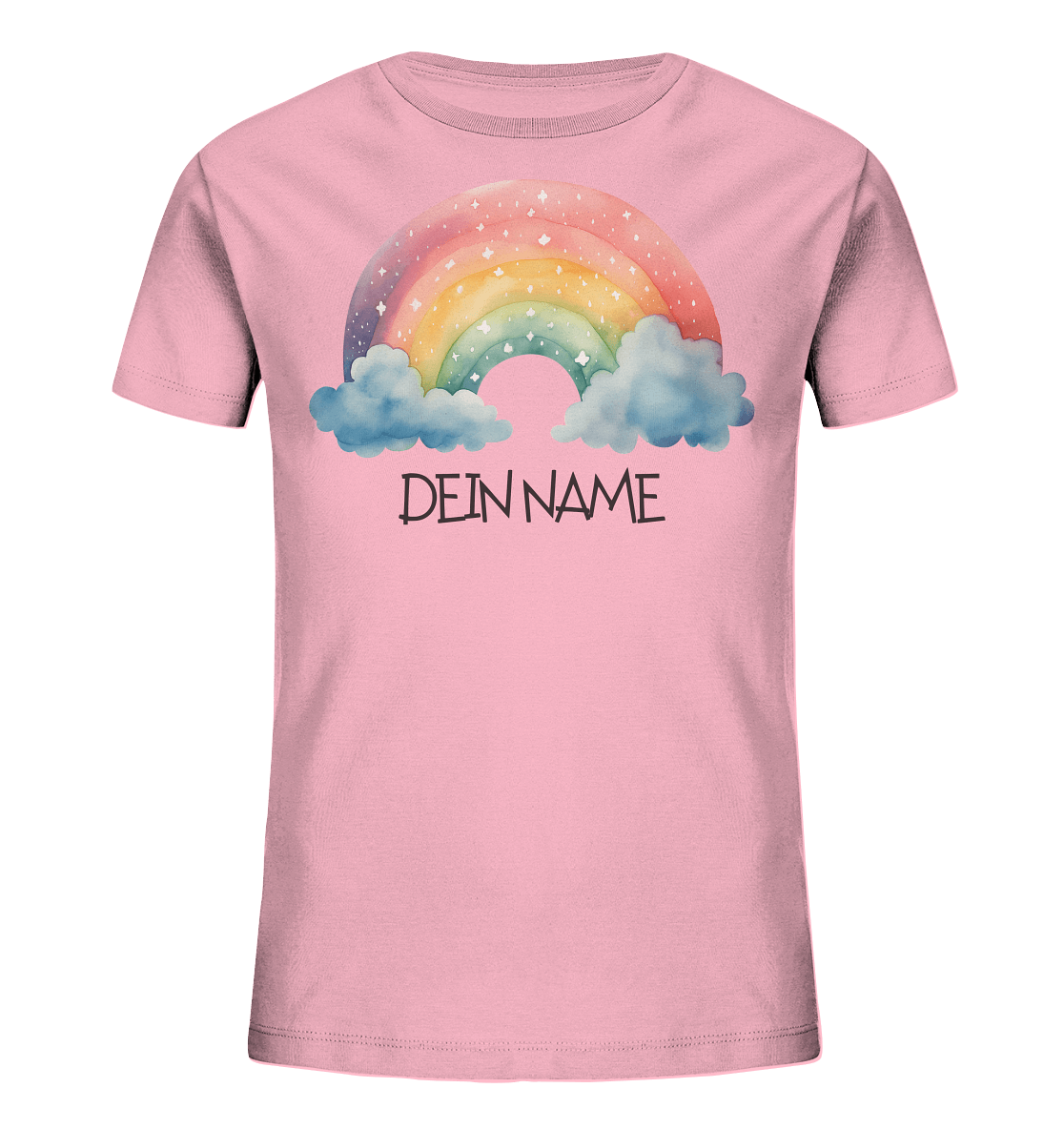 Kids T-Shirt "Regenbogen" aus Bio-Baumwolle mit Name personalisiert - Geburtstag I Kindergarten I Schule I €23.95 I personalisierte Geschenke mit Herz I Meldivina Design I Einzigartiges für dich und deine Liebsten