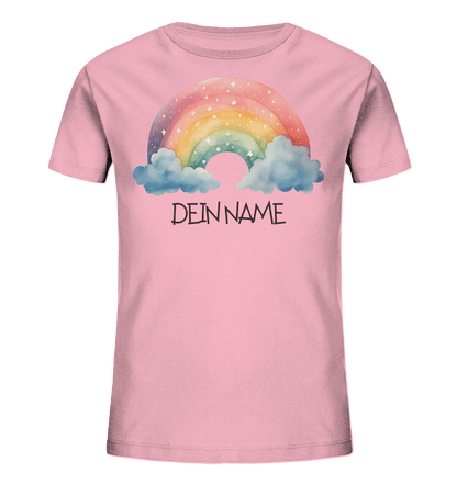 Kids T-Shirt "Regenbogen" aus Bio-Baumwolle mit Name personalisiert - Geburtstag I Kindergarten I Schule I €23.95 I personalisierte Geschenke mit Herz I Meldivina Design I Einzigartiges für dich und deine Liebsten