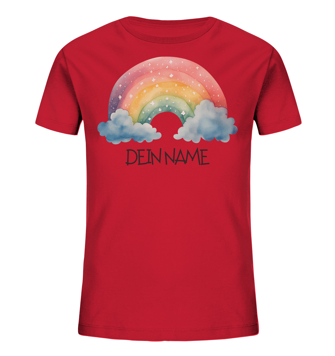 Kids T-Shirt "Regenbogen" aus Bio-Baumwolle mit Name personalisiert - Geburtstag I Kindergarten I Schule I €23.95 I personalisierte Geschenke mit Herz I Meldivina Design I Einzigartiges für dich und deine Liebsten