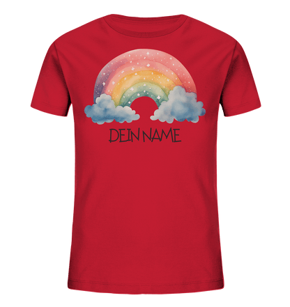 Kids T-Shirt "Regenbogen" aus Bio-Baumwolle mit Name personalisiert - Geburtstag I Kindergarten I Schule I €23.95 I personalisierte Geschenke mit Herz I Meldivina Design I Einzigartiges für dich und deine Liebsten