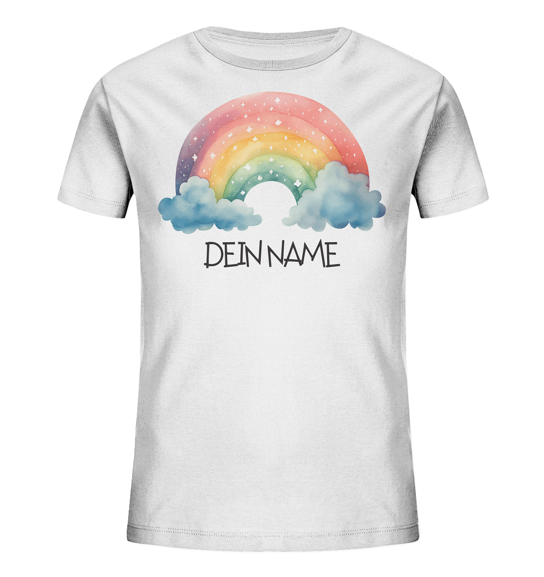 Kids T-Shirt "Regenbogen" aus Bio-Baumwolle mit Name personalisiert - Geburtstag I Kindergarten I Schule I €23.95 I personalisierte Geschenke mit Herz I Meldivina Design I Einzigartiges für dich und deine Liebsten