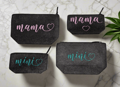 personalisierte Multibag Reißverschlusstasche aus Baumwoll-Canvas oder Recycling-Filz I €15.95 I personalisierte Geschenke mit Herz I Meldivina Design I Einzigartiges für dich und deine Liebsten